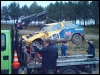 Alar Hunt võistlusauto pärast avariid Villu Teearu