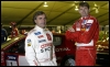 Carlos Sainz ja Marcus Grönholm enne Austraalia ralli esimese kiiruskatse starti. (04.09.2003) Tony Welam / Lehtikuva / Scanpix