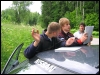 Vasakult: Kajar Valle, Simo Koskinen, Virgo Arge. (11.07.2004) Rando Aav