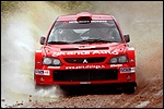 Ivars Vasaraudzis - Valdis Spredzis autol Mitsubishi Lancer WRC. Foto: Zigismunds Zalmanis