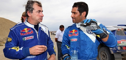 Carlos Sainz ja Nasser Al-Attiyah. Foto: Volkswagen