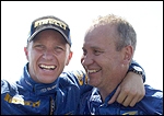 Petter Solberg ja David Lapworth. Foto: Lehtikuva / Scanpix