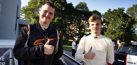 Magnus Lepp ja Patrick Juhe Viru ralli finišis. Foto: Rando Aav
