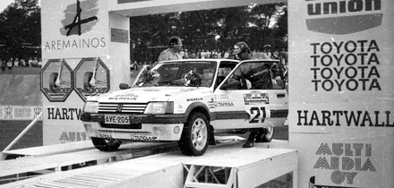 Sampsa Junnila ja Timo Tuominen v&otilde;itsid 1988. aastal Old Toomas ralli. Foto: Aivar Kaljusaar