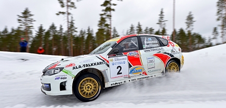 Ralli võitsid Subaru Imprezaga kihutanud Teemu Asunmaa ja Jonne Halttunen. Foto: Toni Ollikainen