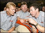 Ari Vatanen (neljakordne Paris-Dakari ralli võitja), tema kaardilugeja Juha Repo ja Colin McRae. Foto: AFP / Scanpix