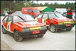 Allain ja Mario Karuse võistlusautod. Foto: Villu Teearu